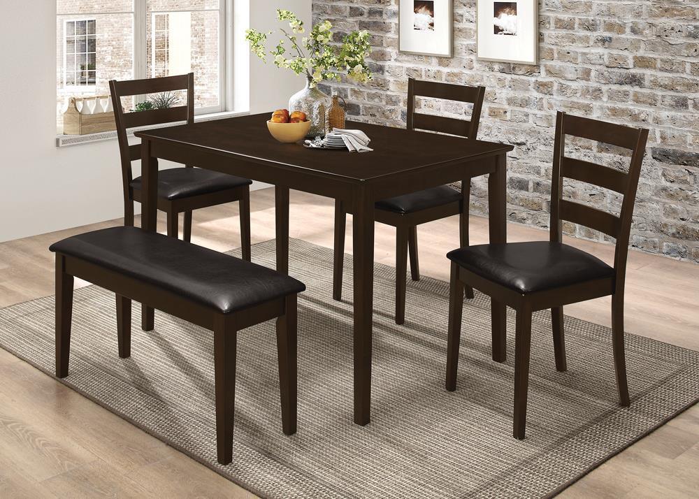 G150232 Cappuccino Dark Brown Rectangular Dining Room Set - Image 1
