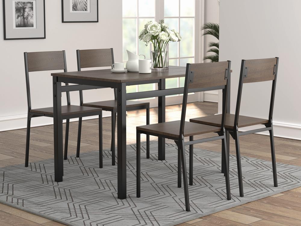 G150505 Brown Matte Black Rectangular Dining Room Set - Image 1