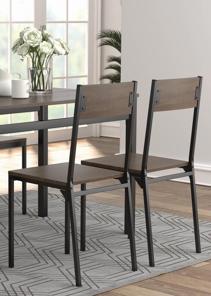 G150505 Brown Matte Black Rectangular Dining Room Set - Image 3