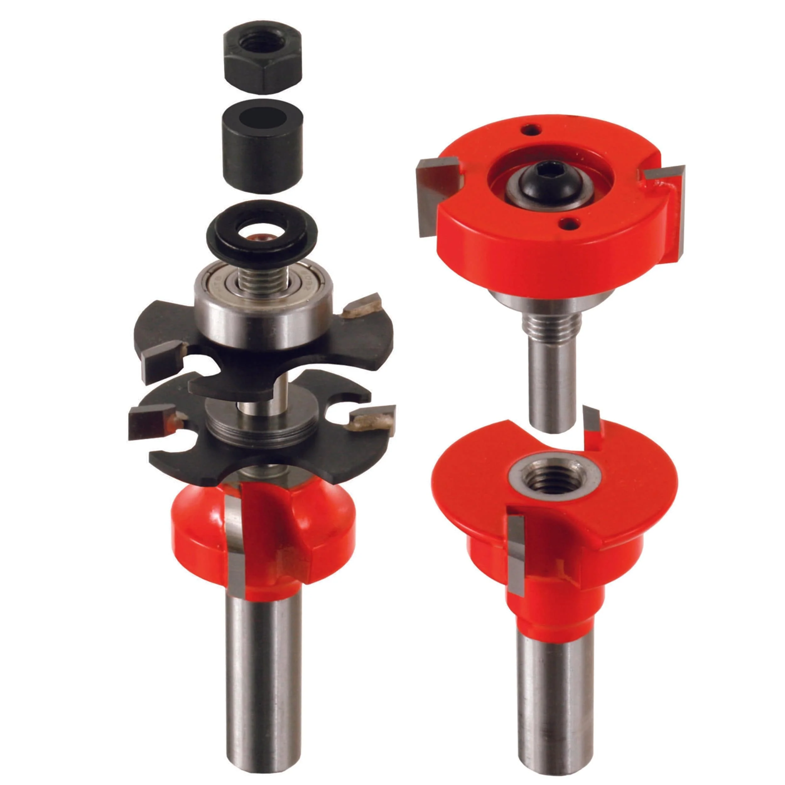 Adjustable Tenon 2-Piece Rail And Stile Router Bit Set Round Profile 1/2″ Shank