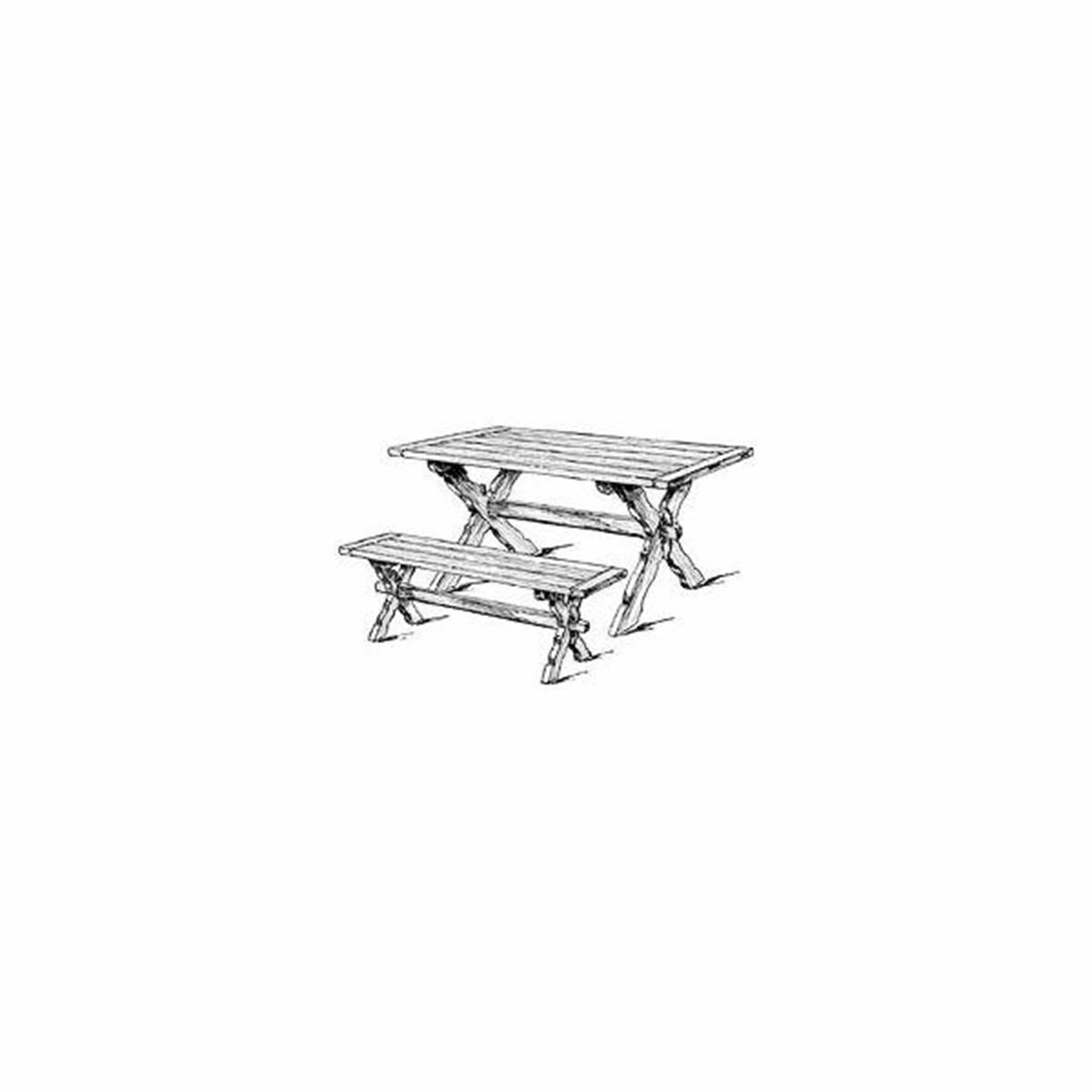 Sawbuck Bench and Table Woodworking Plan - Image 1