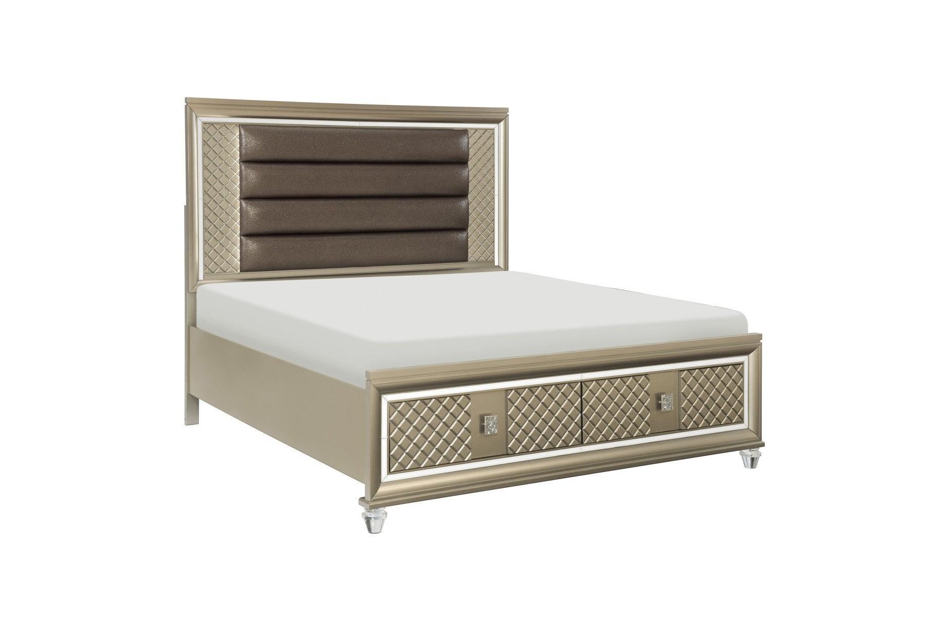 Loudon Champagne Upholstered Bedroom Set - Image 3