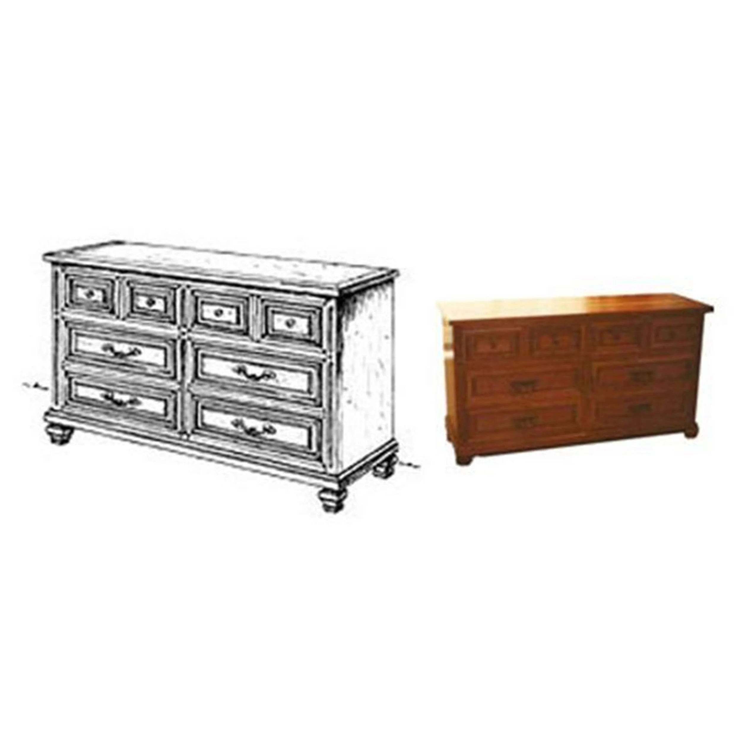 Woodworking Project Paper Plan to Build Spanish Double Dresser - Image 1