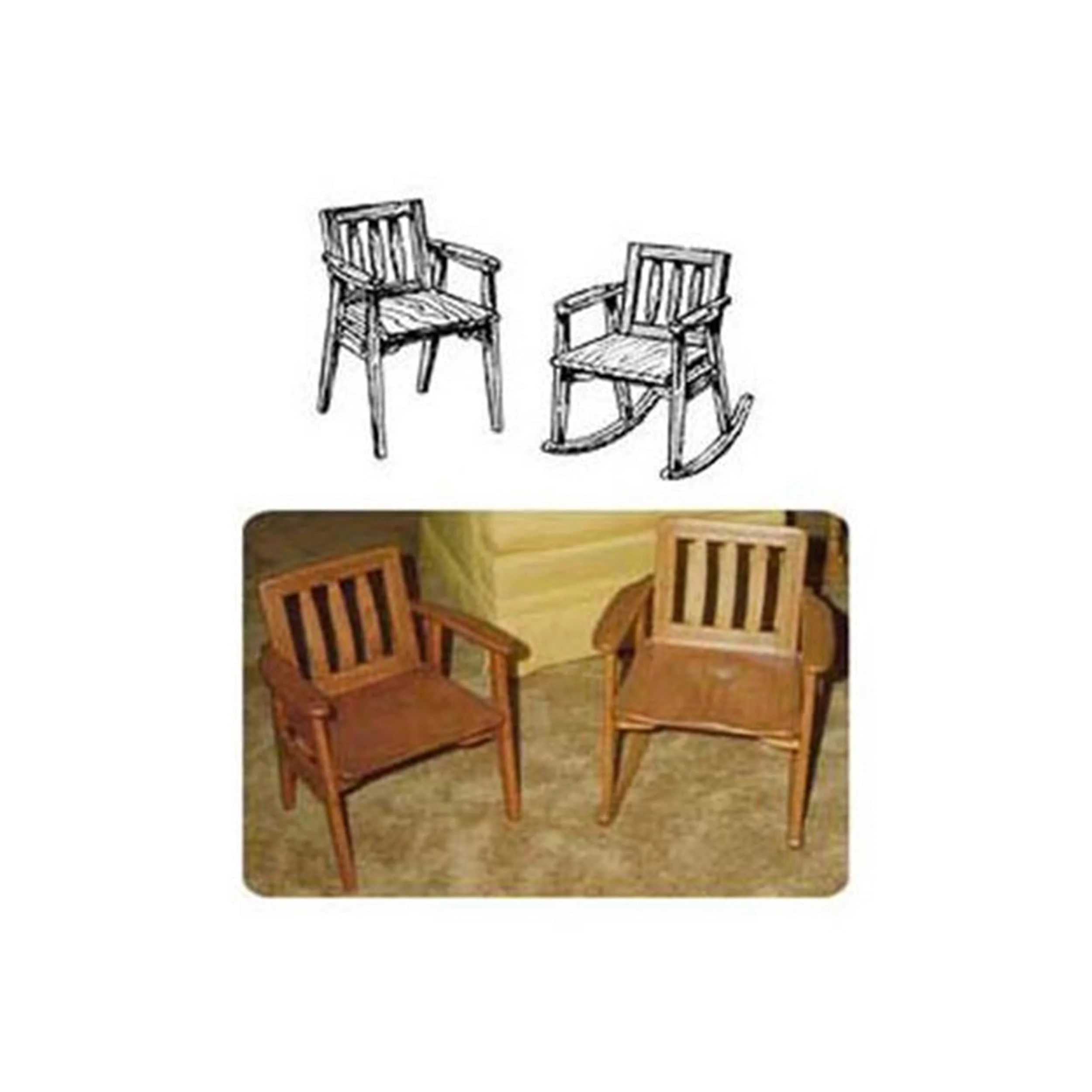 Woodworking Project Paper Plan to Build Child's Rocker with Arm Chair - Image 1