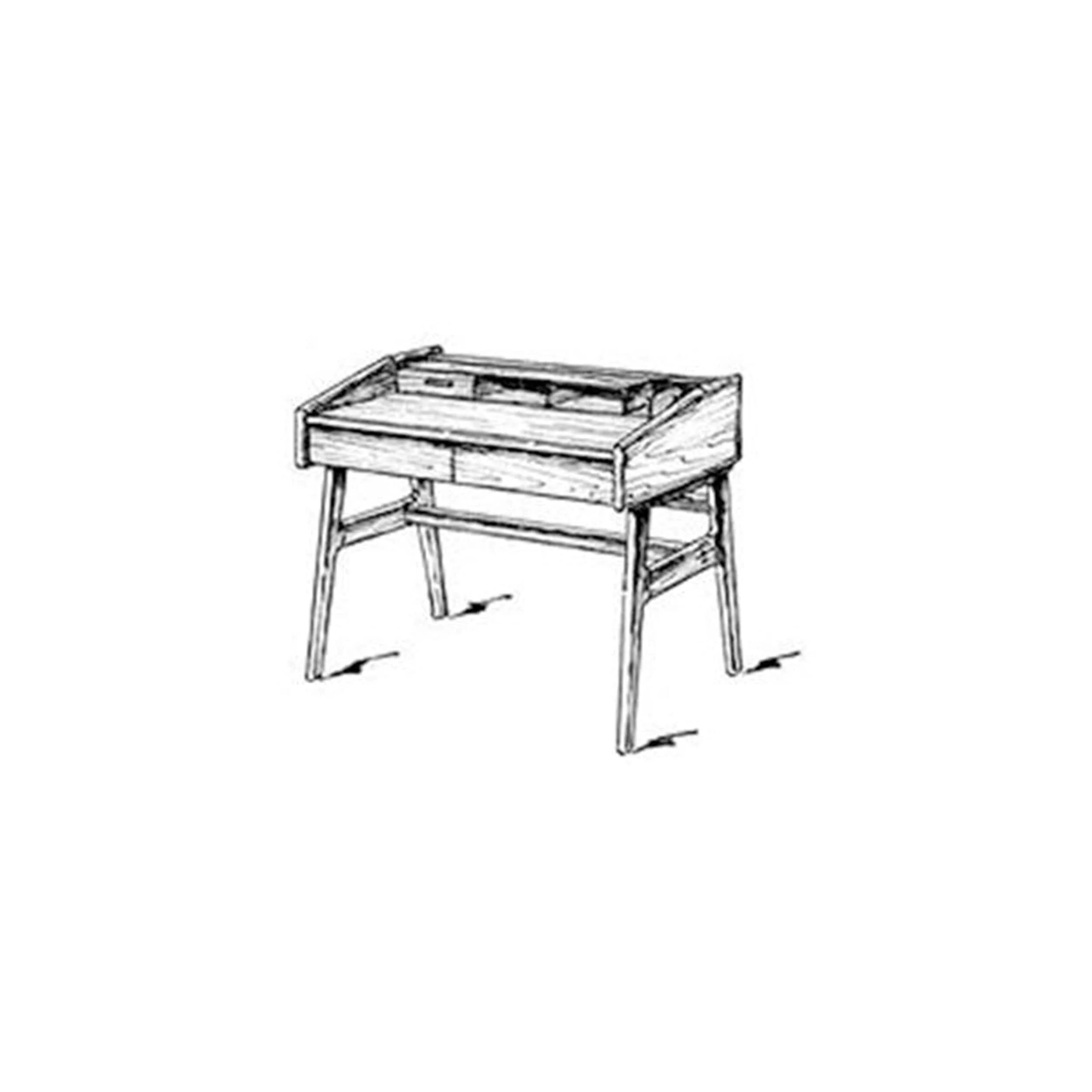 Woodworking Project Paper Plan to Build Simple Writing Desk - Image 1