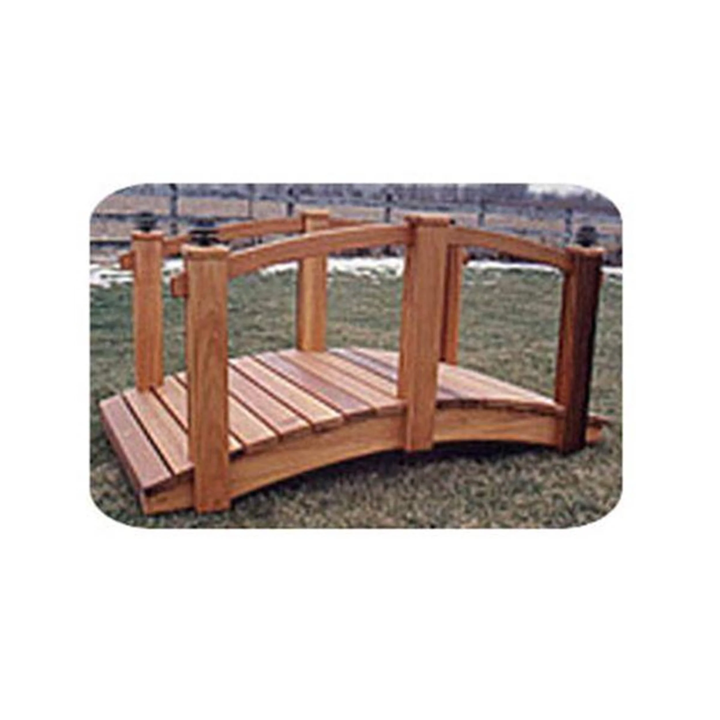 Woodworking Project Paper Plan to Build 8' Arched Lawn Bridge - Image 1