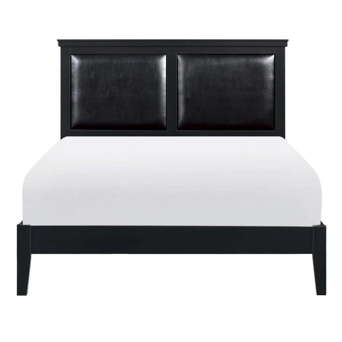 Seabright Black Faux Leather Panel Full Bed - Image 1