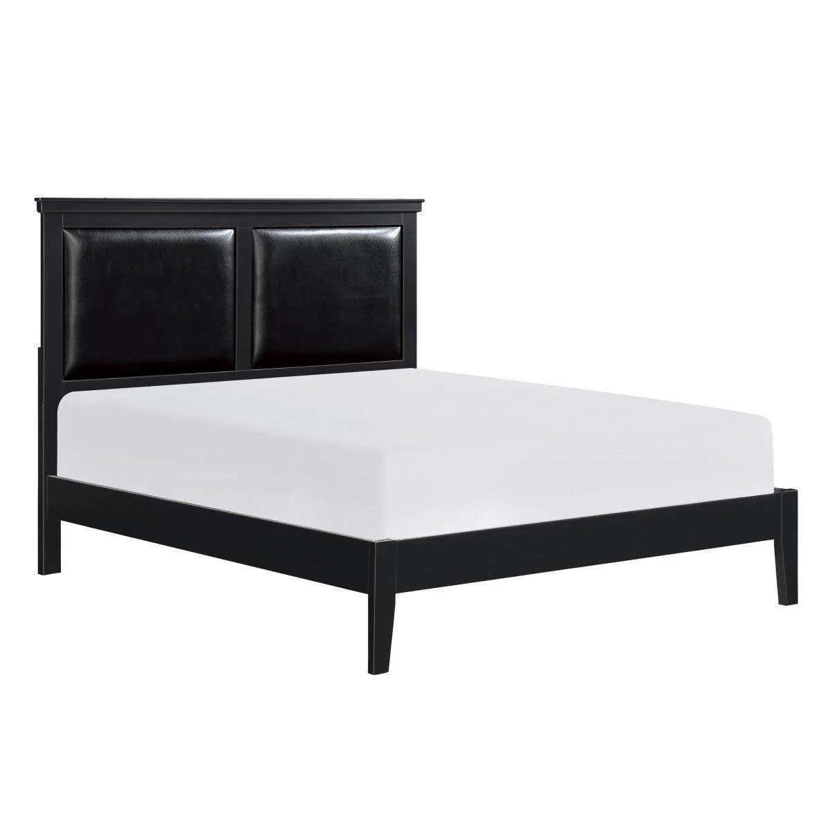 Seabright Black Faux Leather Panel Queen Bed - Image 2
