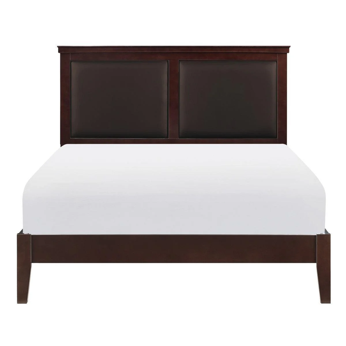 Seabright Brown Faux Leather Panel Queen Bed - Image 1