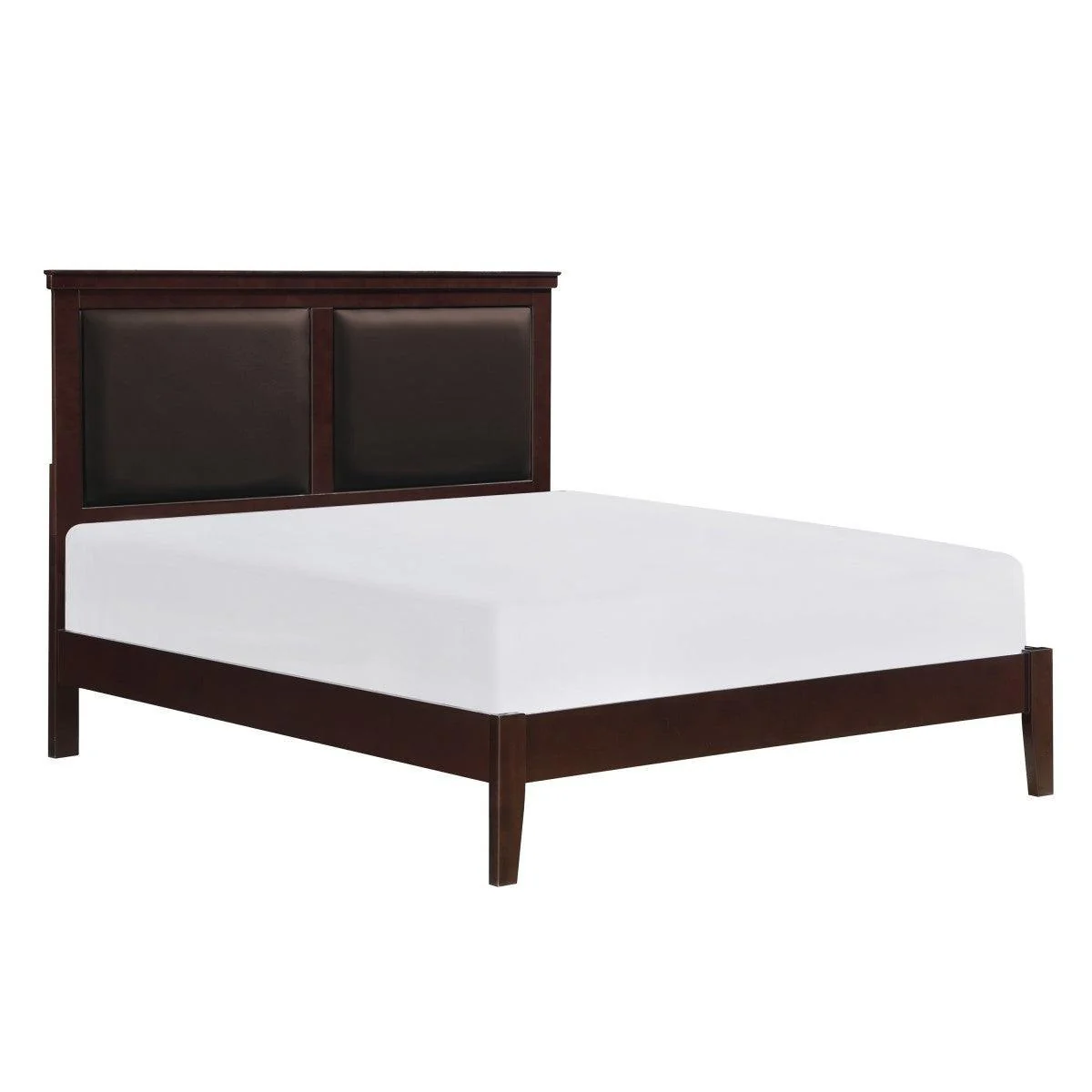 Seabright Cherry Faux Leather Panel Queen Bed - Image 2