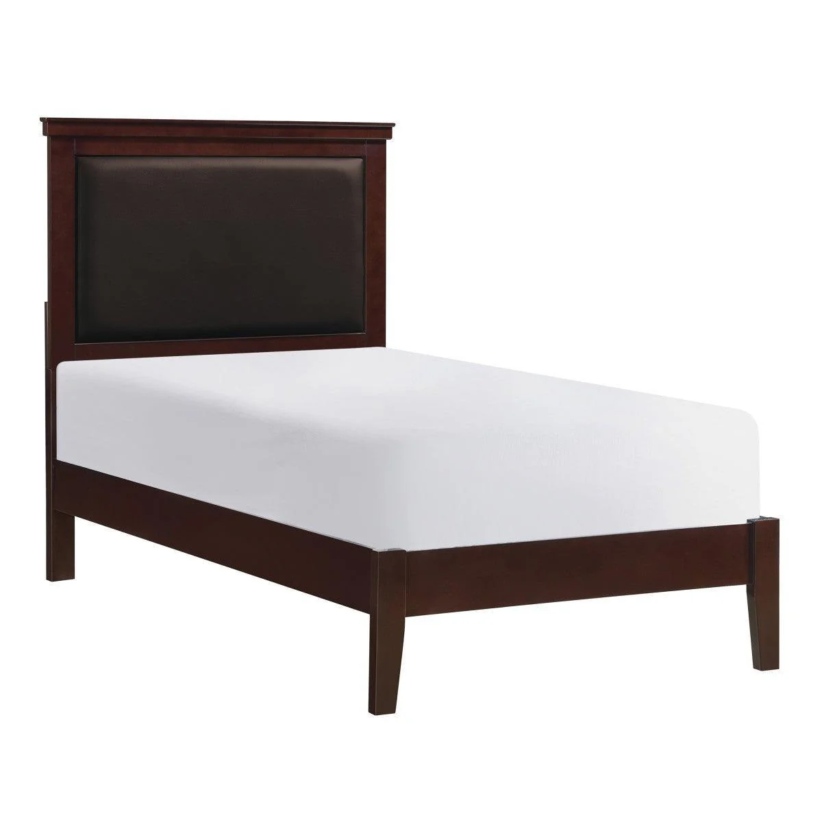 Seabright Cherry Faux Leather Panel Twin Bed - Image 2