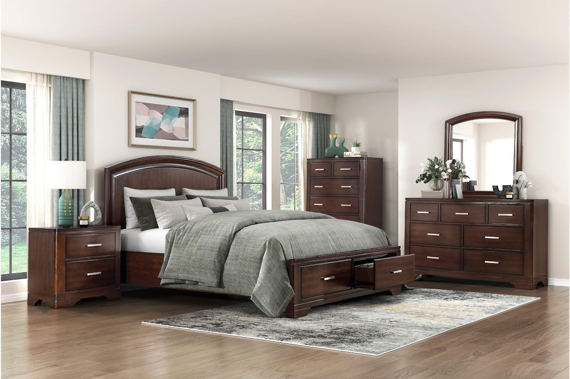 Hudson Cherry Storage Platform Bedroom Set - Image 1