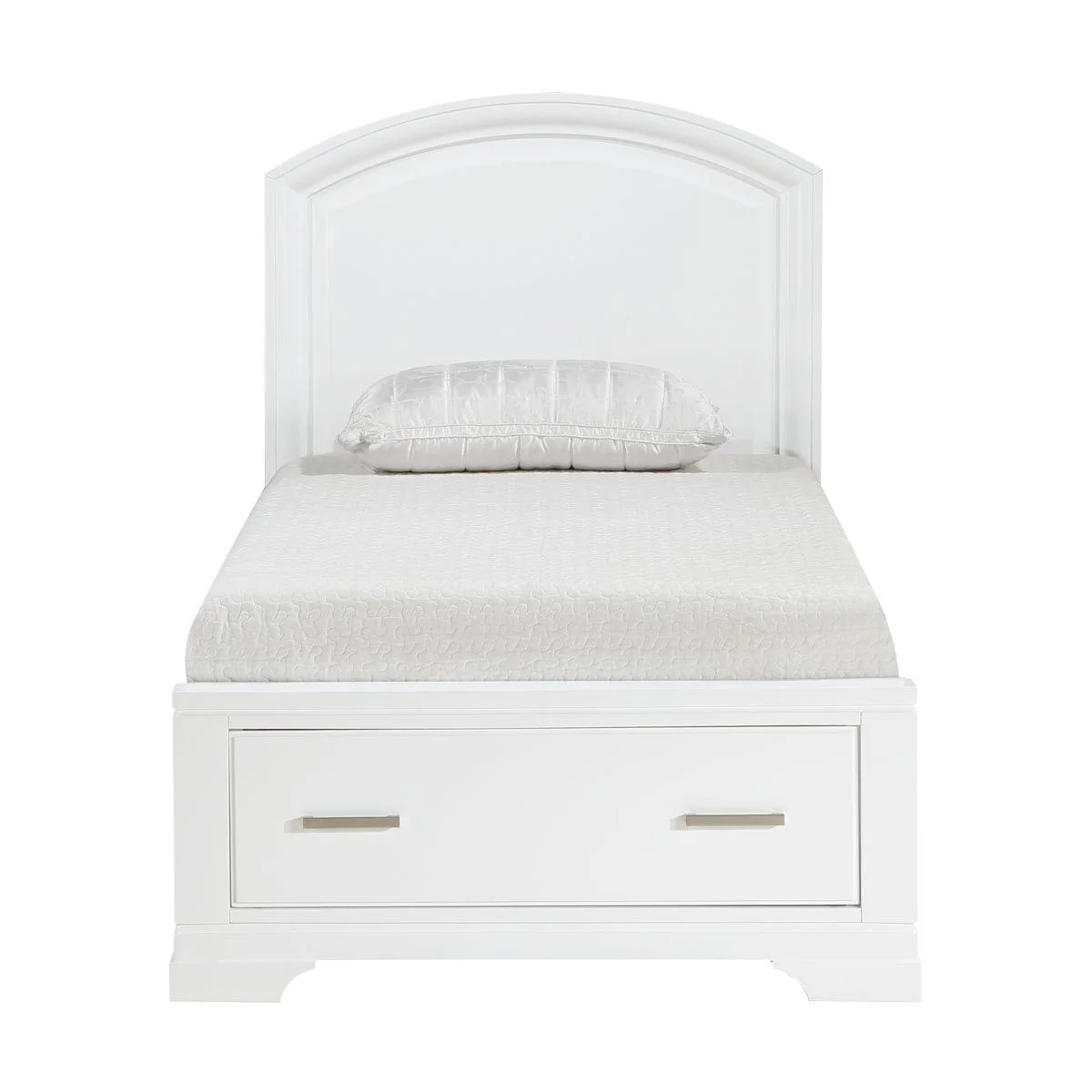 Hudson White Storage Platform Twin Bed