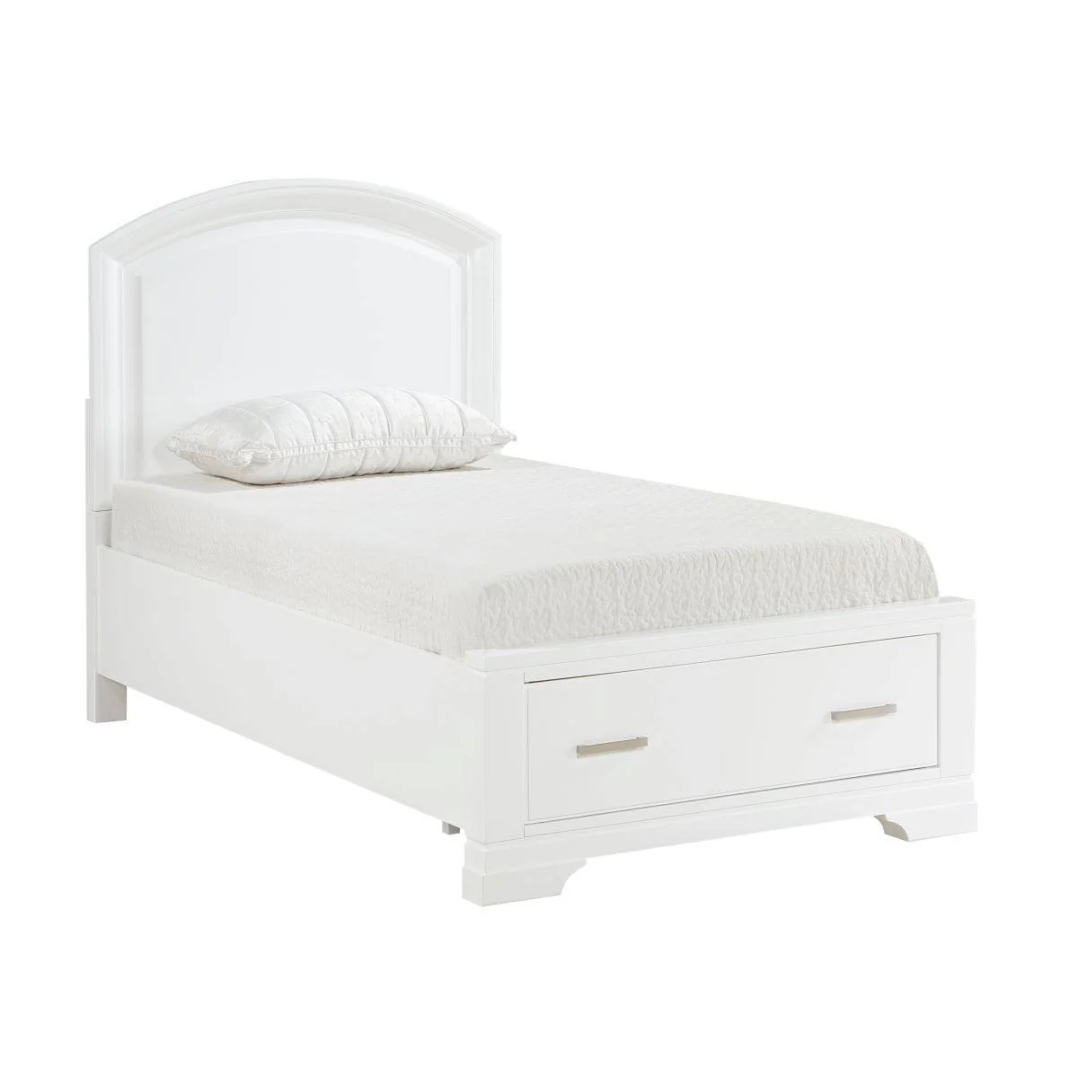 Hudson White Storage Platform Twin Bed - Image 2