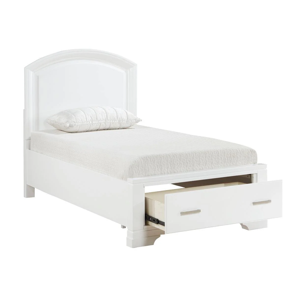Hudson White Storage Platform Twin Bed - Image 3