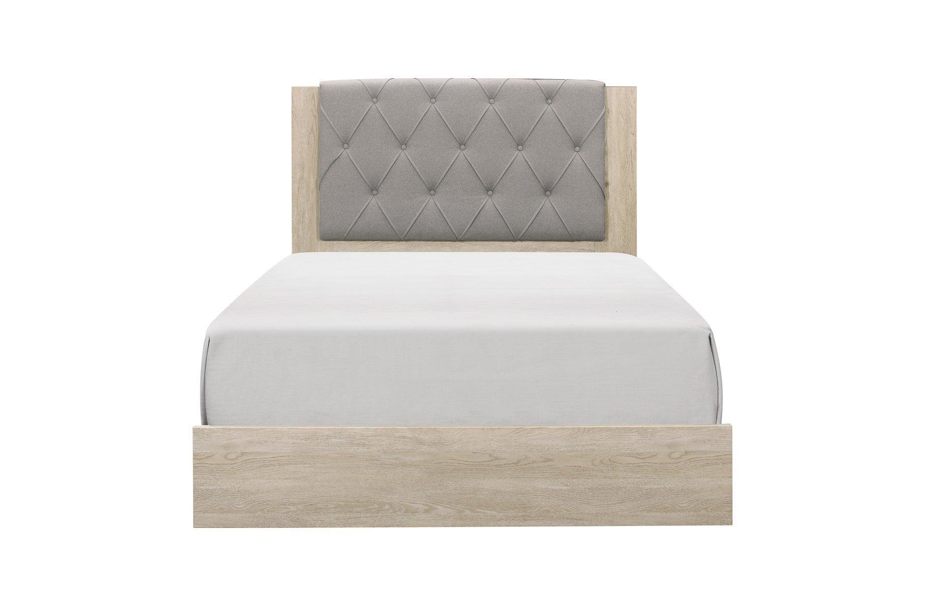 Whiting Gray Linen Tufted Panel Bedroom Set - Image 3