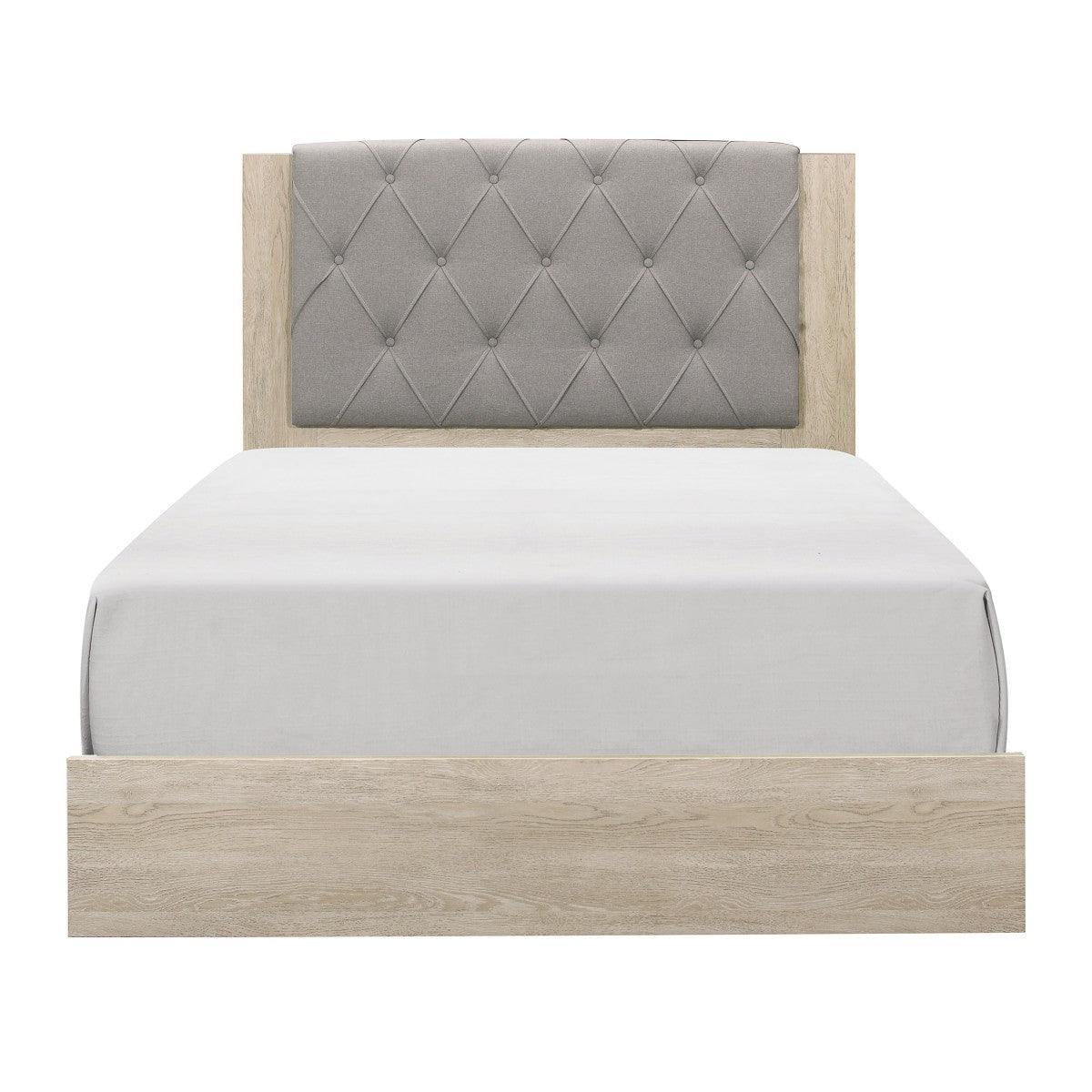 Whiting Gray Fabric Tufted Full Bed - Image 1