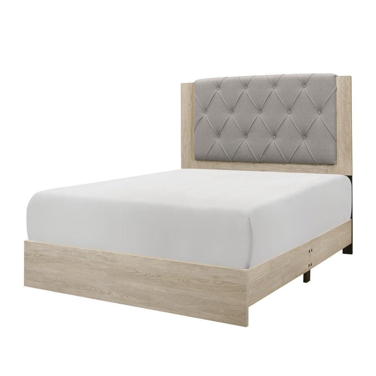 Whiting Cream Fabric Tufted Panel Queen Bed - Image 2