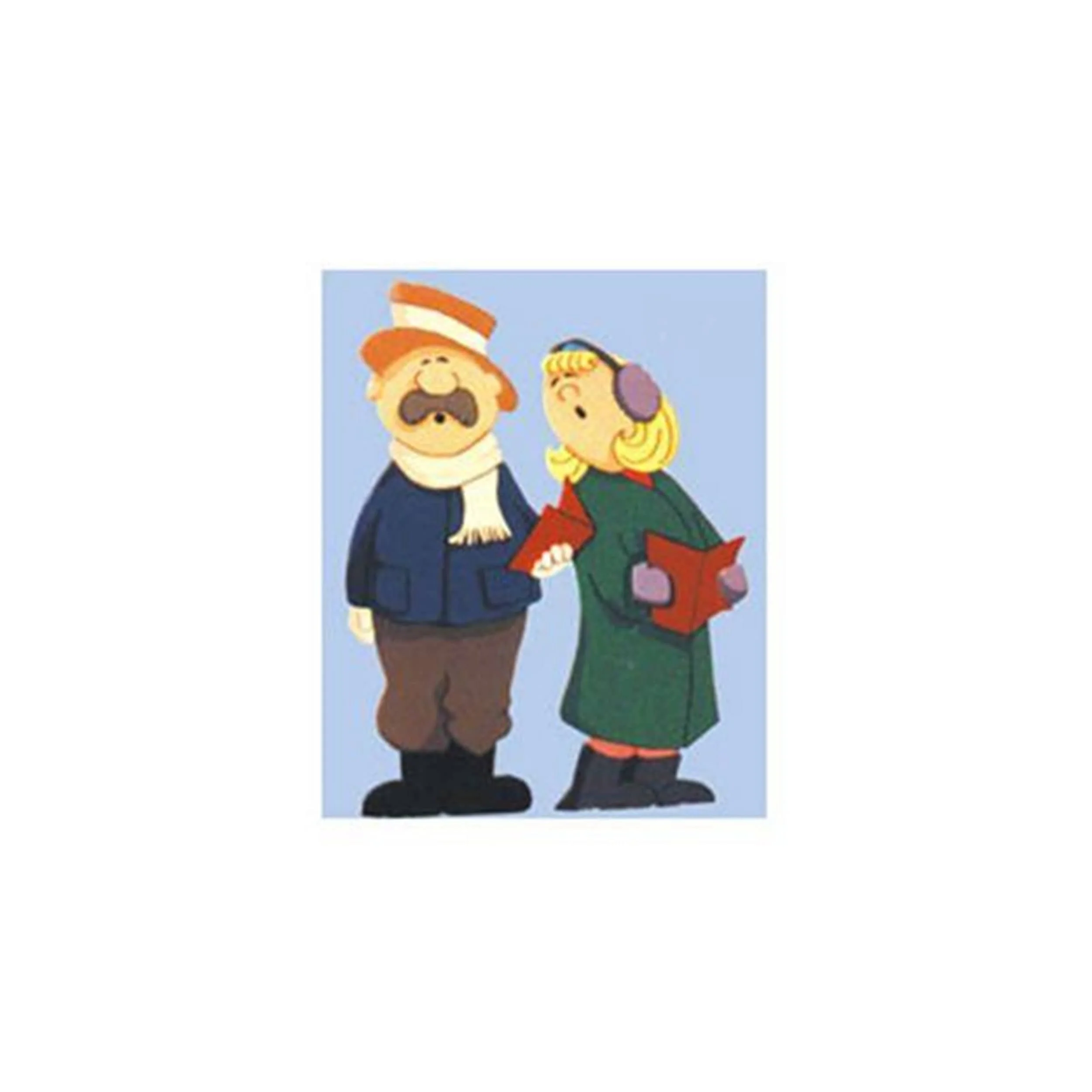 Woodworking Project Paper Plan to Build Man and Woman Carolers - Image 1