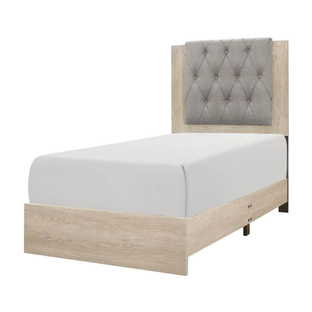 Whiting Cream Fabric Tufted Panel Twin Bed - Image 2