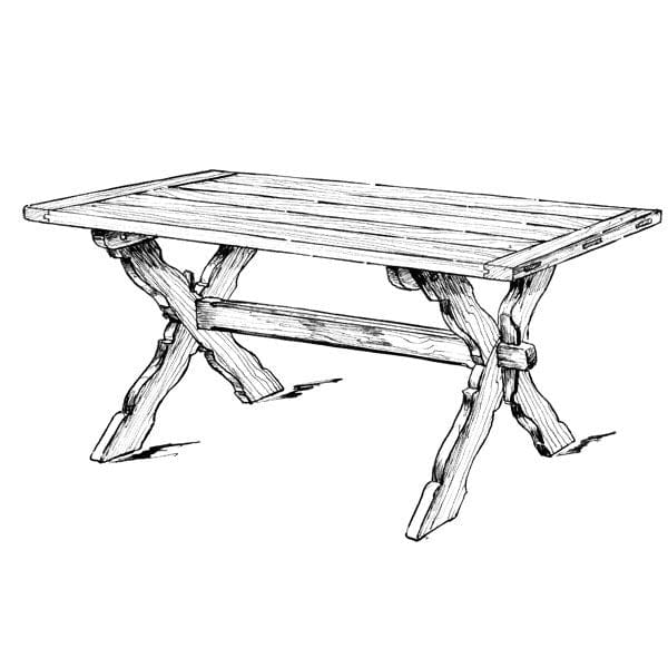 Woodworking Project Paper Plan to Build Sawbuck Dining Table - Image 1