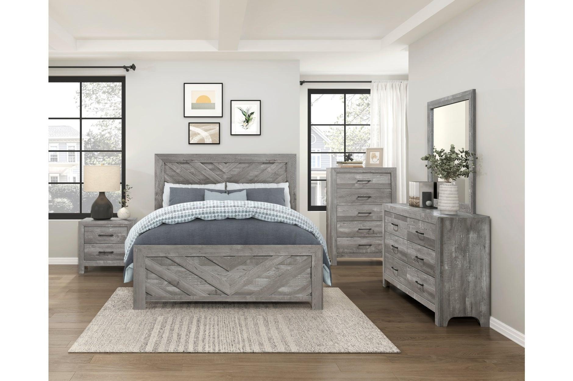 Corbin Rustic Gray Panel Bedroom Set - Image 2