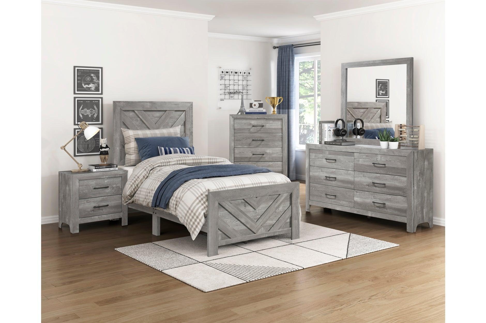 Corbin Rustic Gray Panel Bedroom Set - Image 3