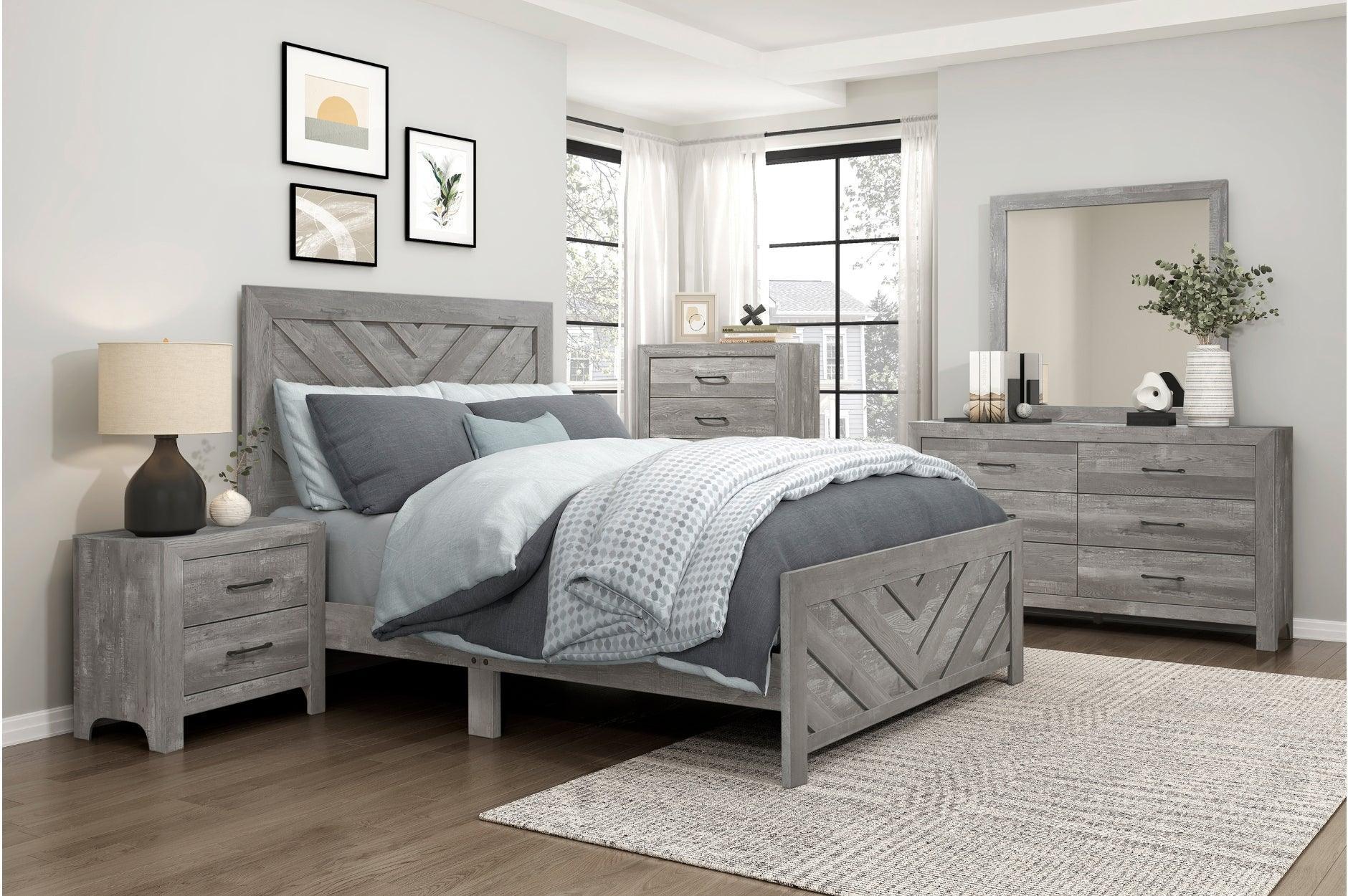 Corbin Rustic Gray Panel Bedroom Set - Image 1