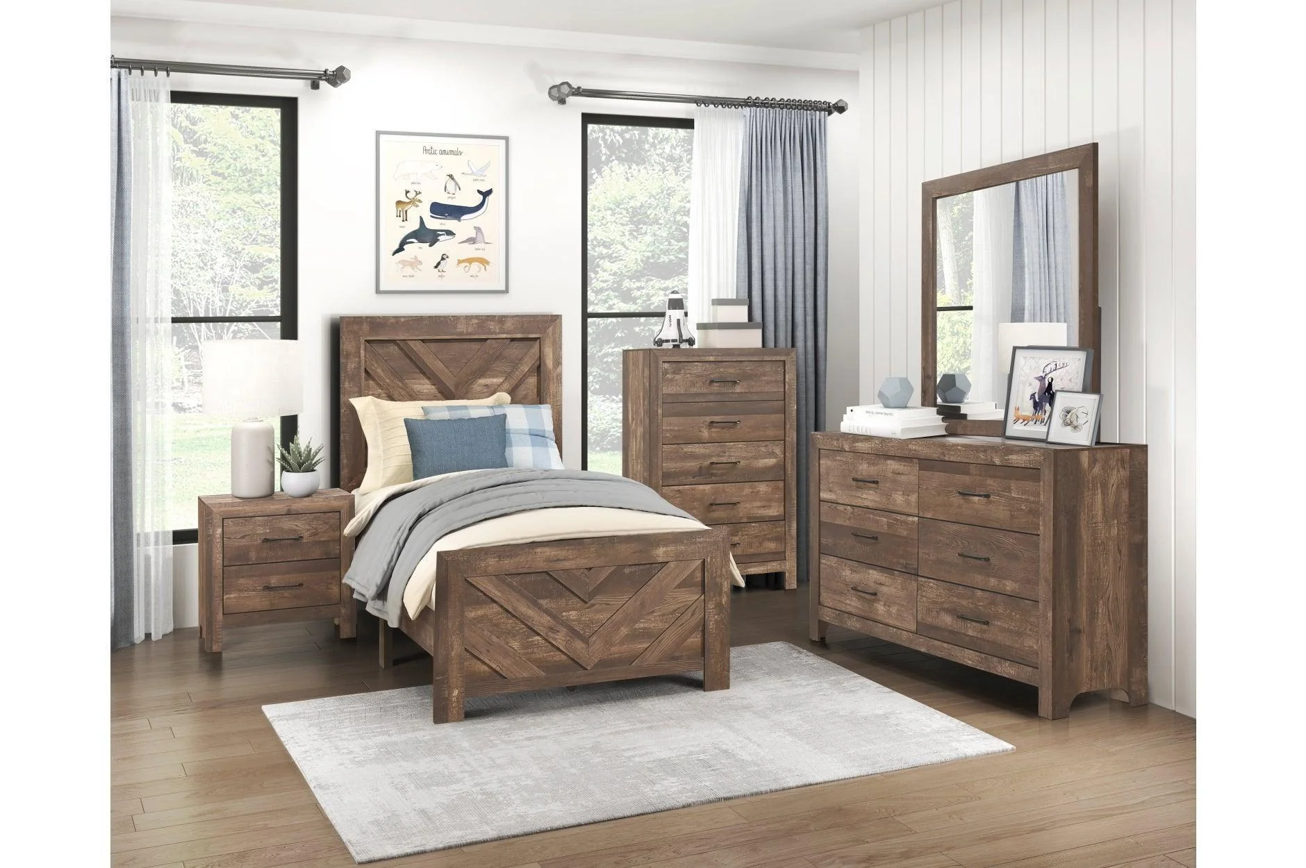 Corbin Rustic Brown Panel Bedroom Set - Image 3