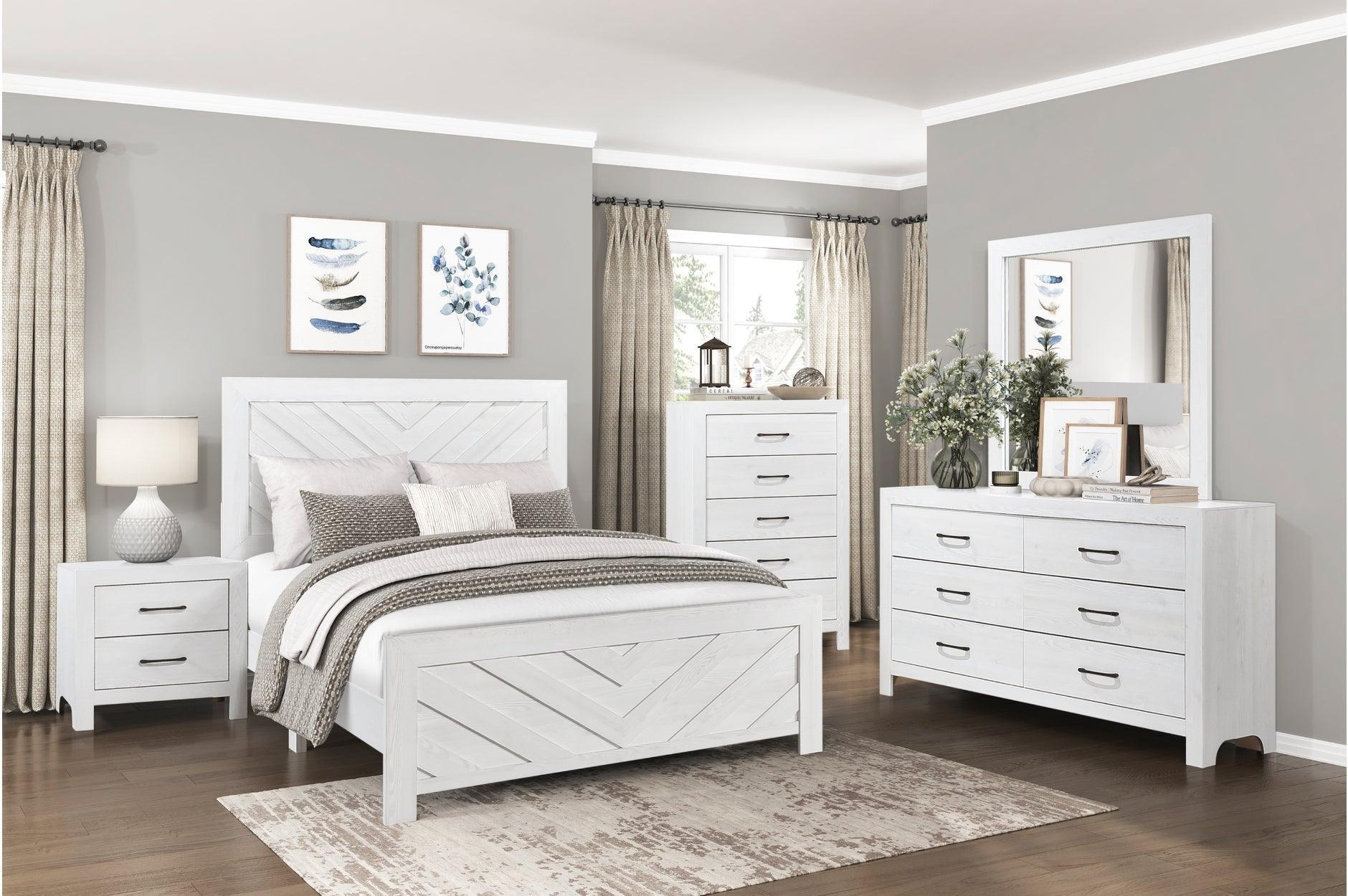 Corbin Rustic White Panel Bedroom Set - Image 1