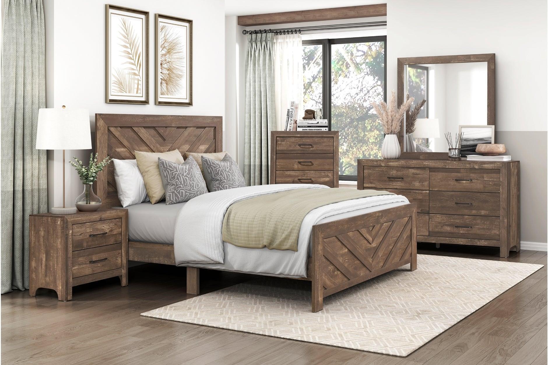 Corbin Rustic Brown Panel Bedroom Set - Image 1