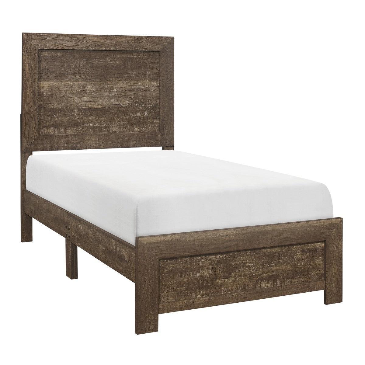 Corbin Brown Embossed Faux Twin Bed - Image 2