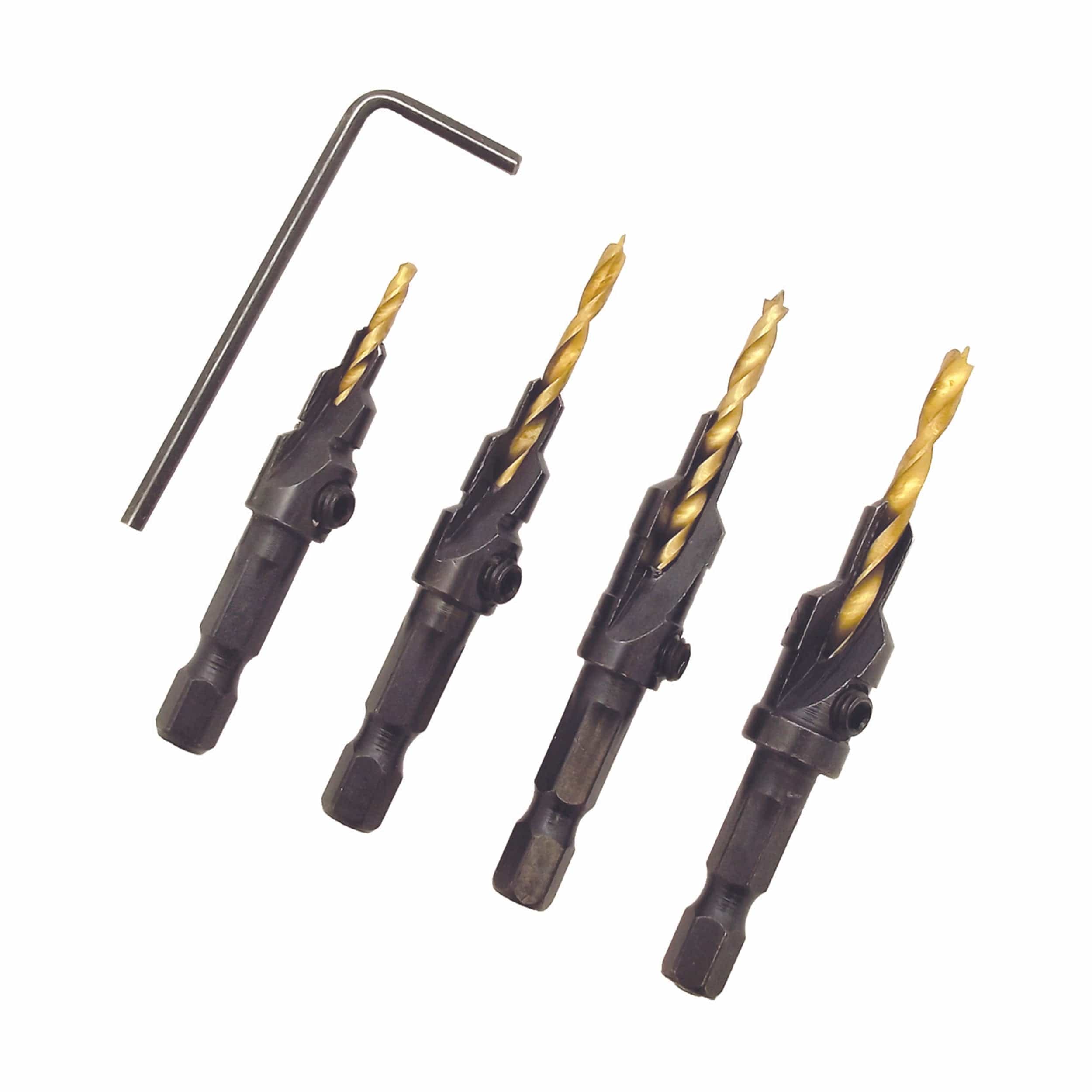 CounterBit Countersink Drill Bit Set – 4 Piece