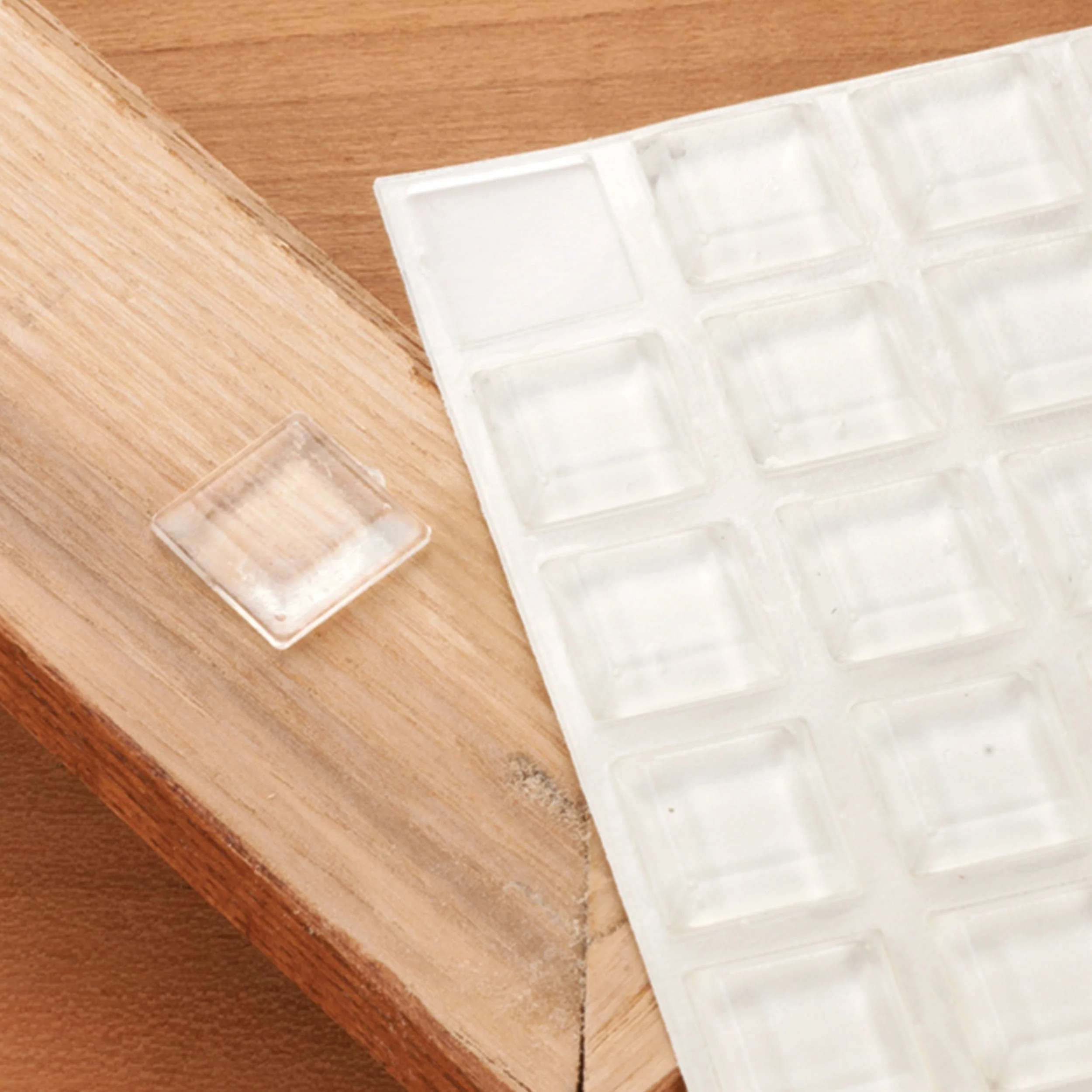 Door and Drawer Bumper – Clear – .5″ Square x .120″ –  25 Piece