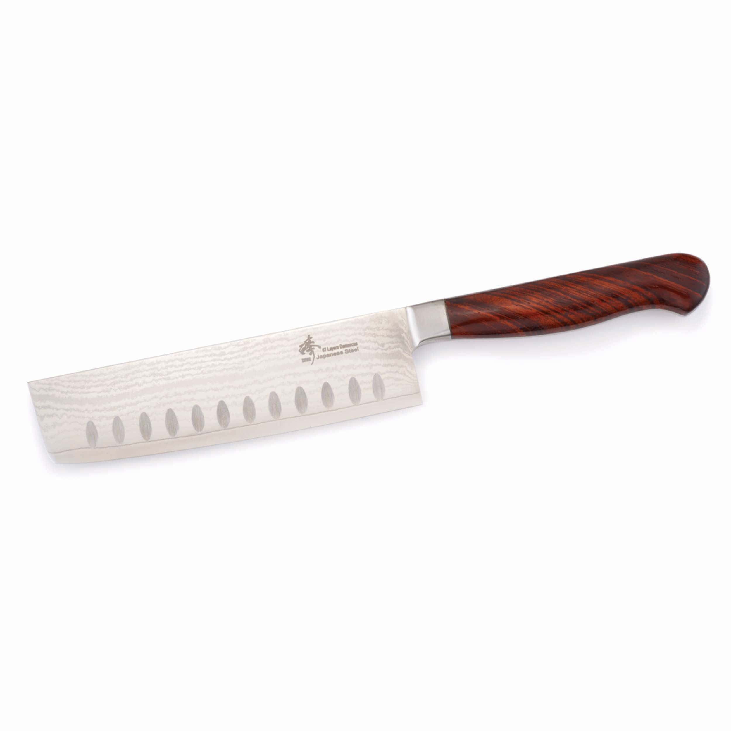 Nakiri Knife for Cutting Delicate Vegetables - 11-1/2" - Damascus - Unfinished Kit - Image 2