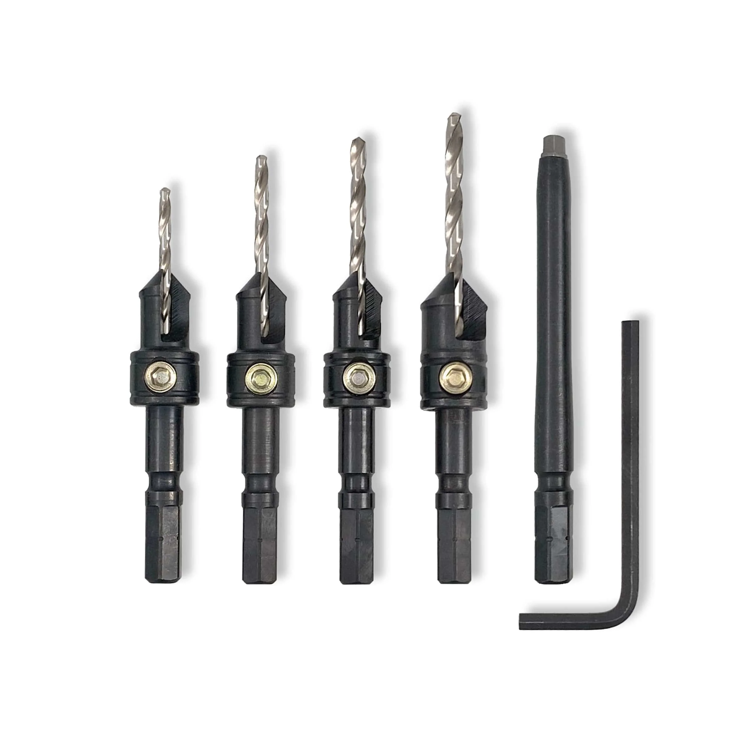Countersink Set with #2 Square Driver Bit – 4 Piece