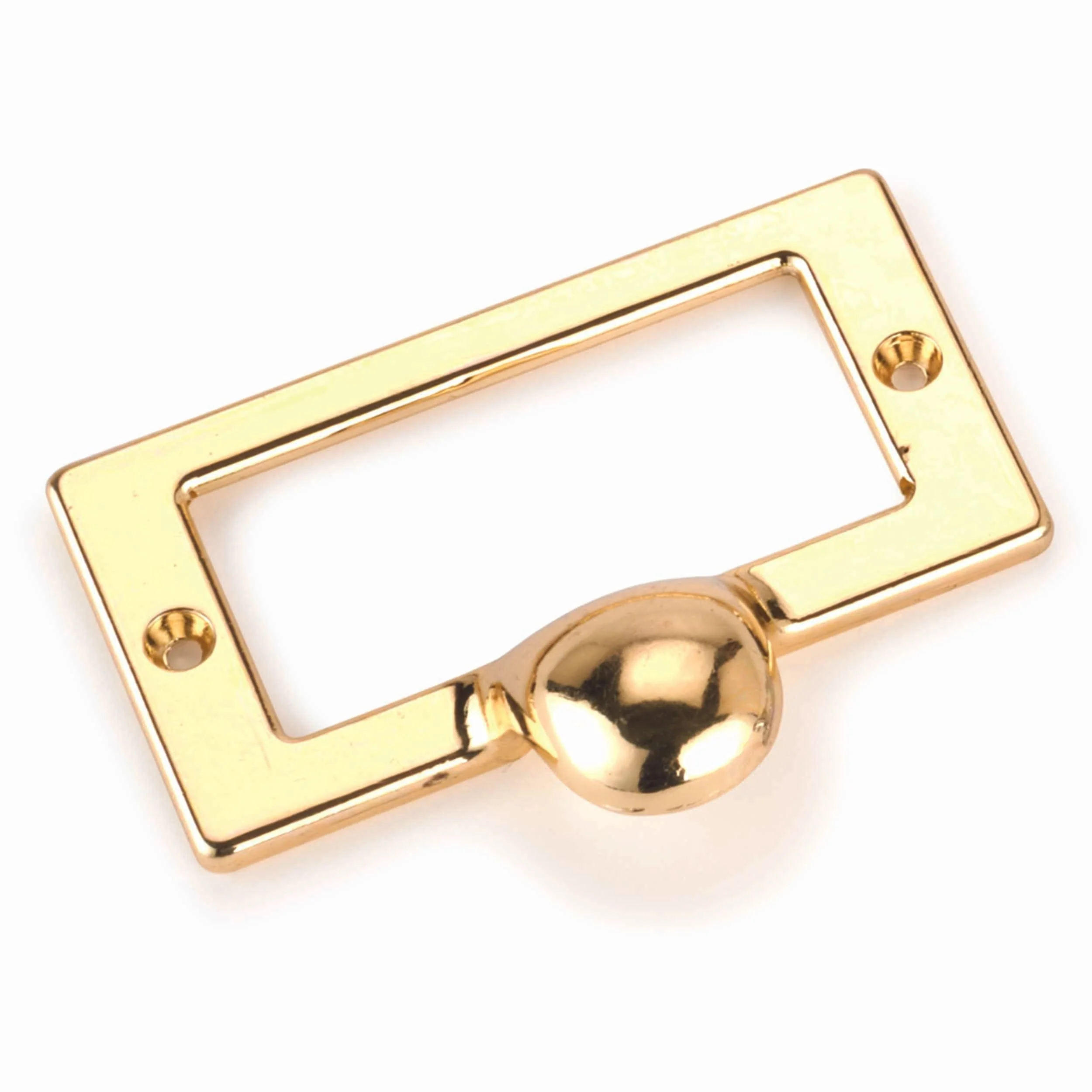 Drawer Pull with Card Holder - Polished Brass Finish - Image 1