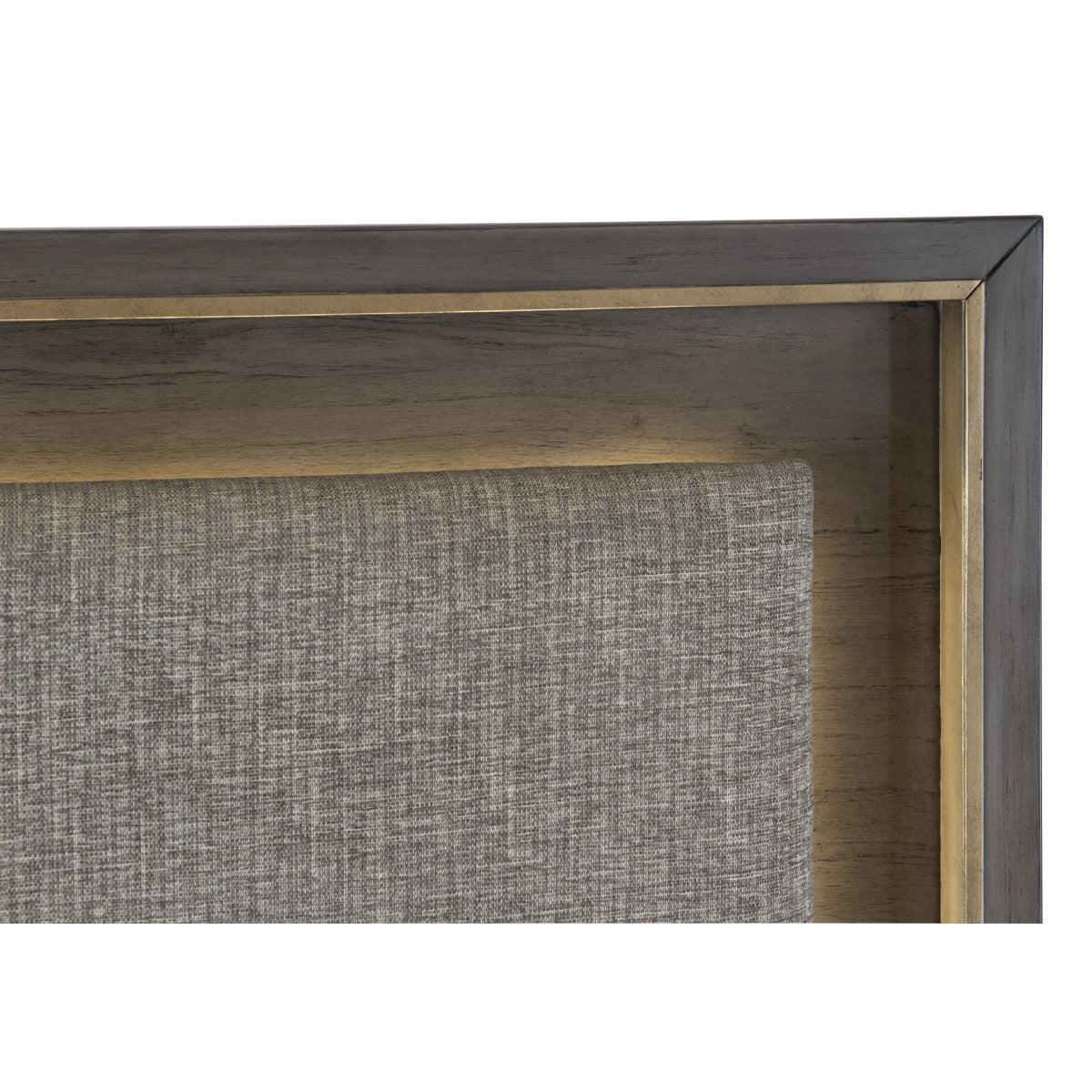 Scarlett Brown Gray Fabric LED Panel Queen Bed - Image 3