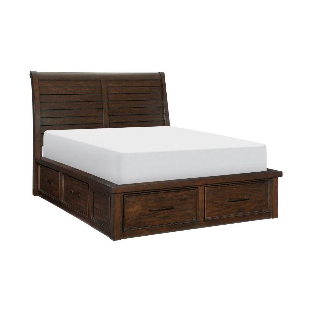 Logandale Brown Mango Sleigh King Bed - Image 2