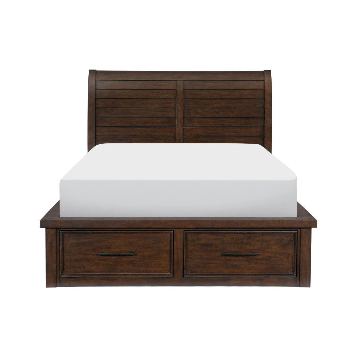 Logandale Brown Mango Queen Storage Sleigh Bed - Image 1