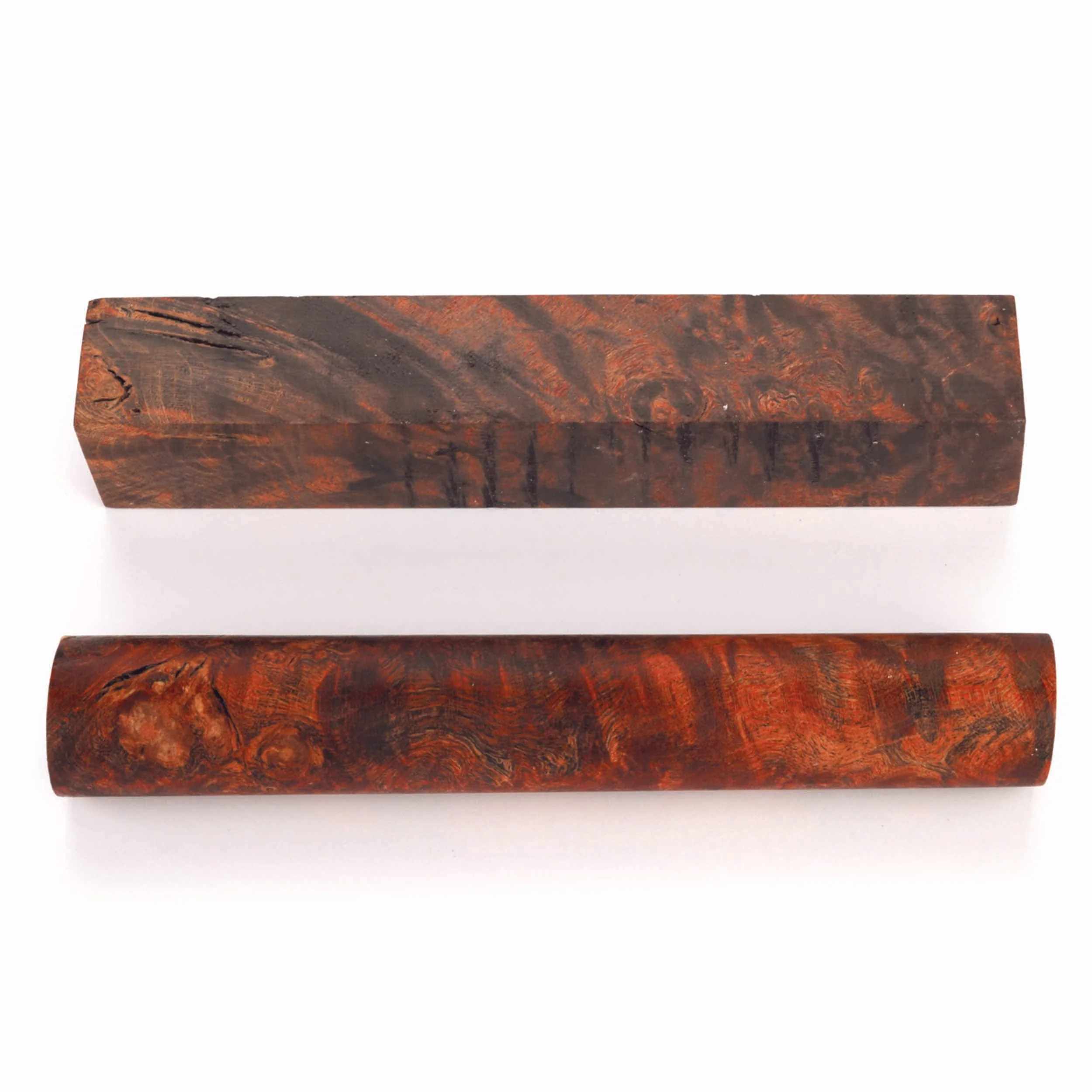 Stabilized & Double Dyed Maple Burl Pen Blank - 3/4" x 3/4" x 5" - Image 1