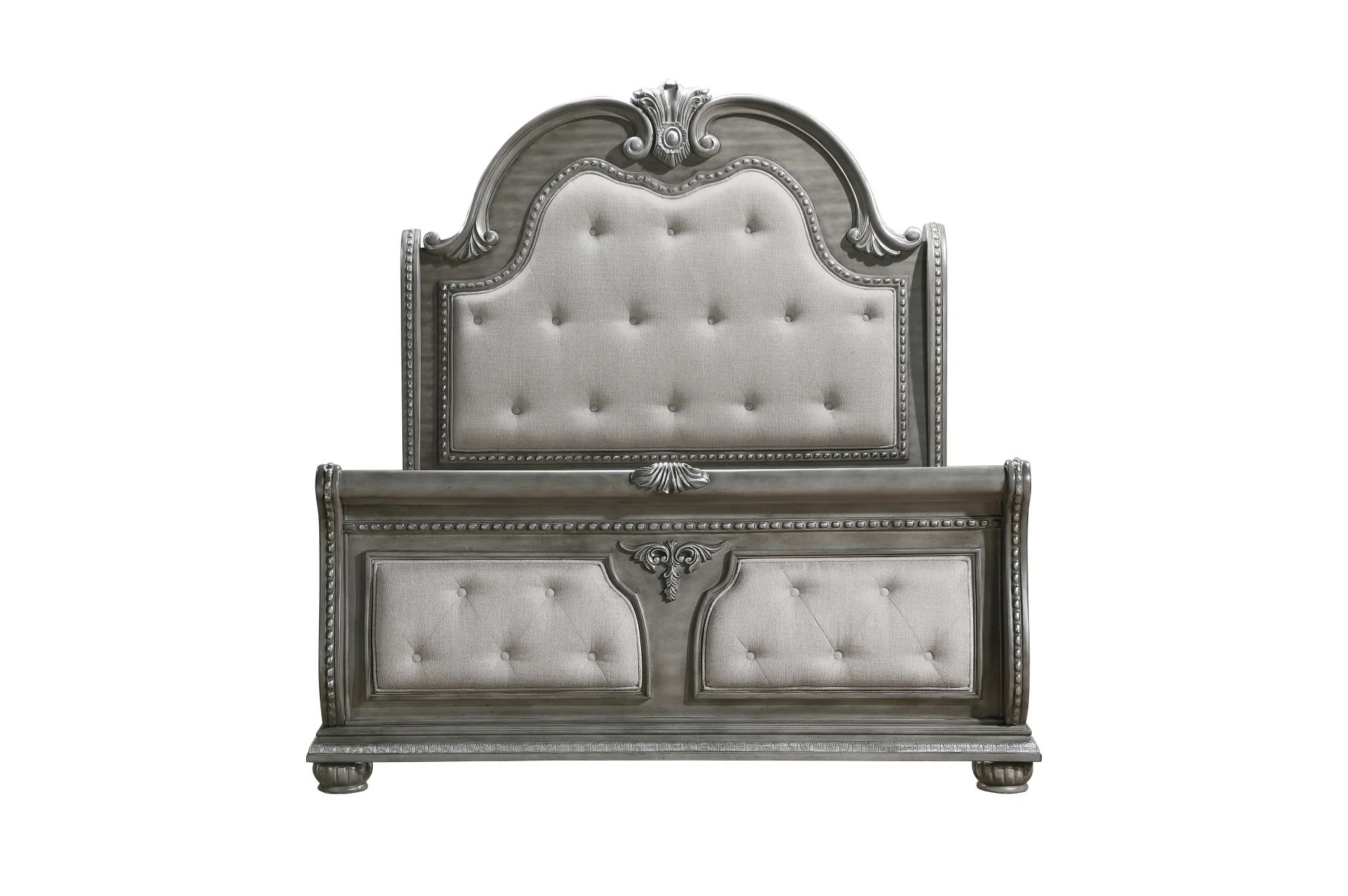 Bennington Gray Upholstered Tufted Panel Bedroom Set - Image 3