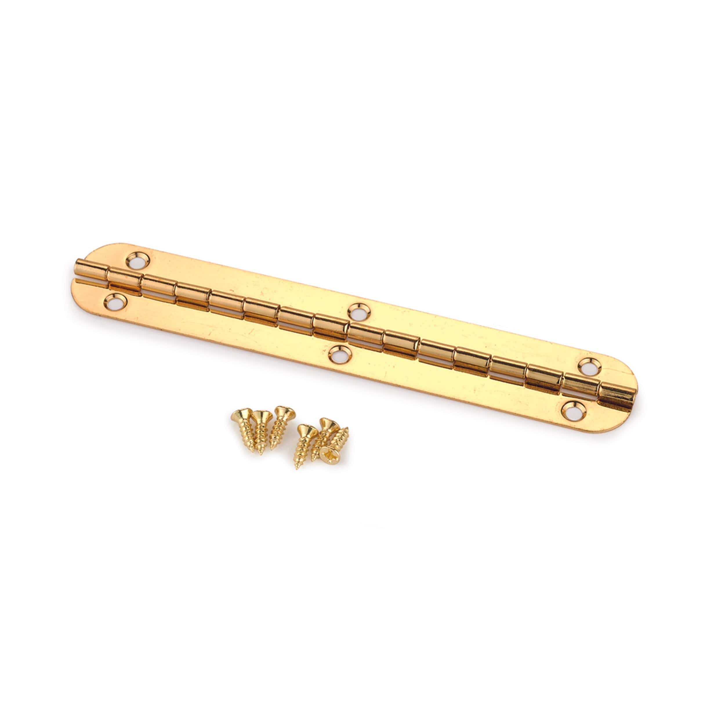 Small Piano Hinge - Brass Plated - 102 mm x 17 mm - Image 1