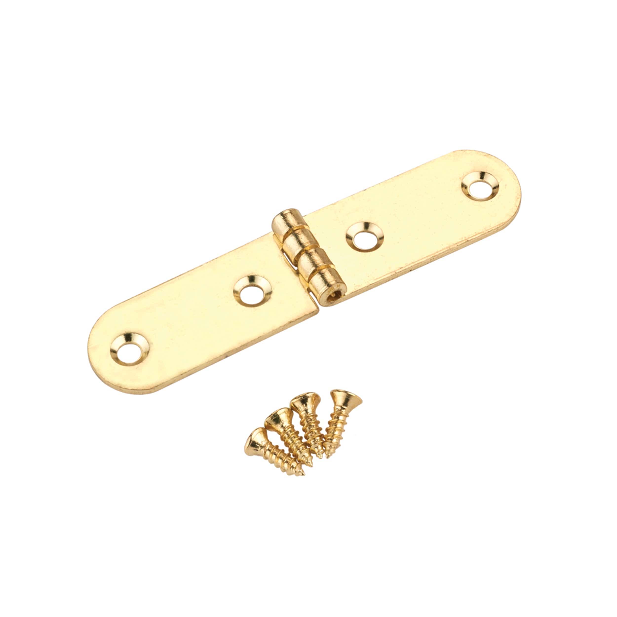 Small Utility Hinge – 56 mm x 13 mm – Brass Plated