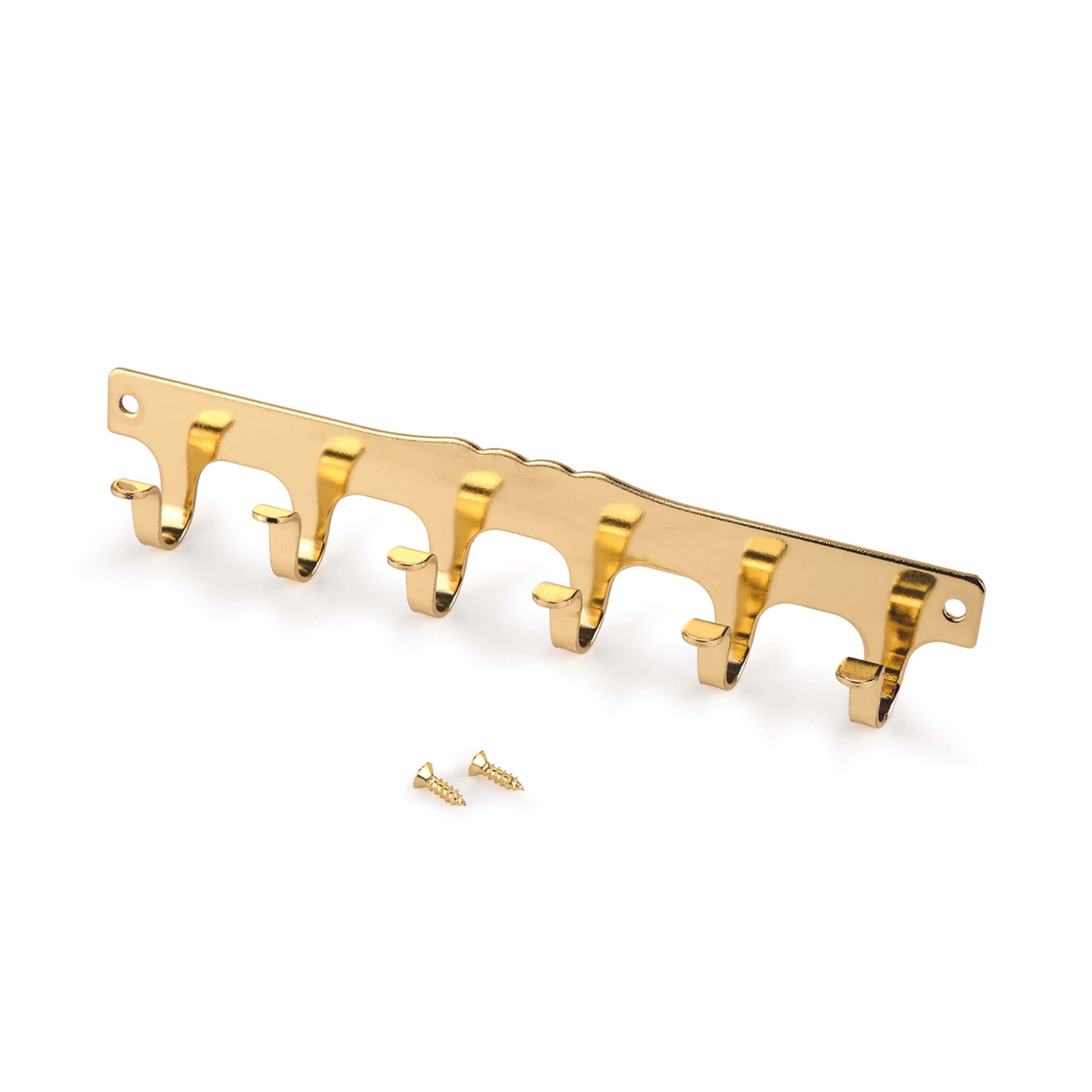 6-Hook Strip – Brass Plated