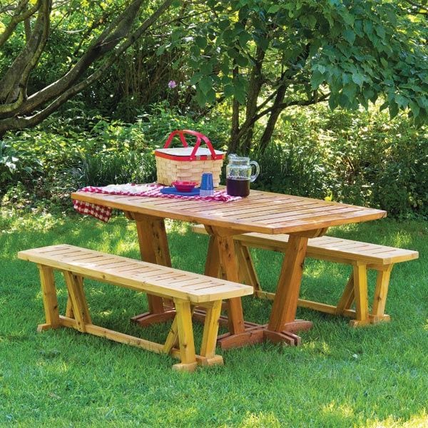 Outdoor Table and Benches - Downloadable Plan - Image 1