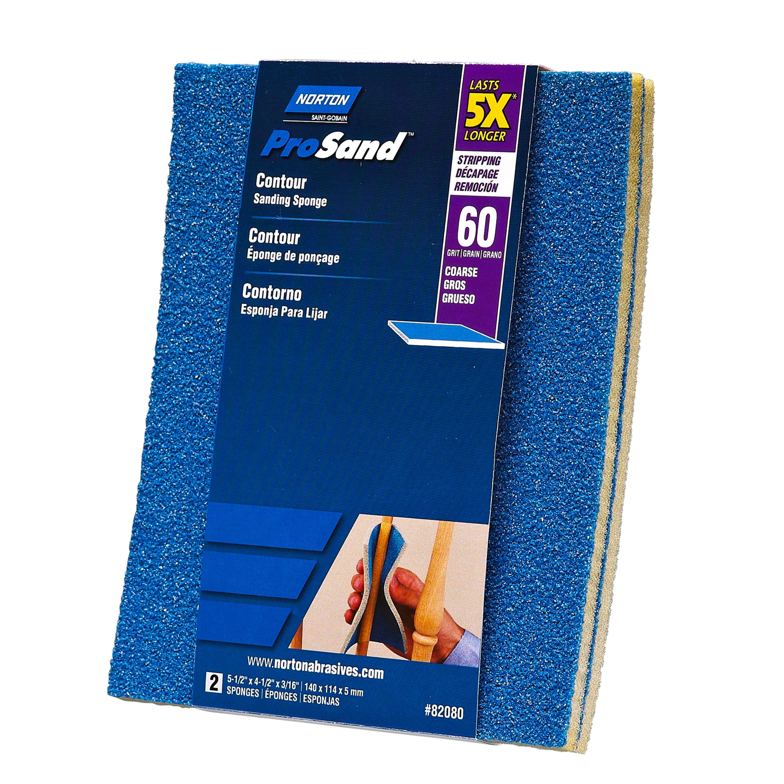 ProSand 5X Contour Sanding Sponge - 4-1/2" x 5-1/2" - 2 Pack - Image 1