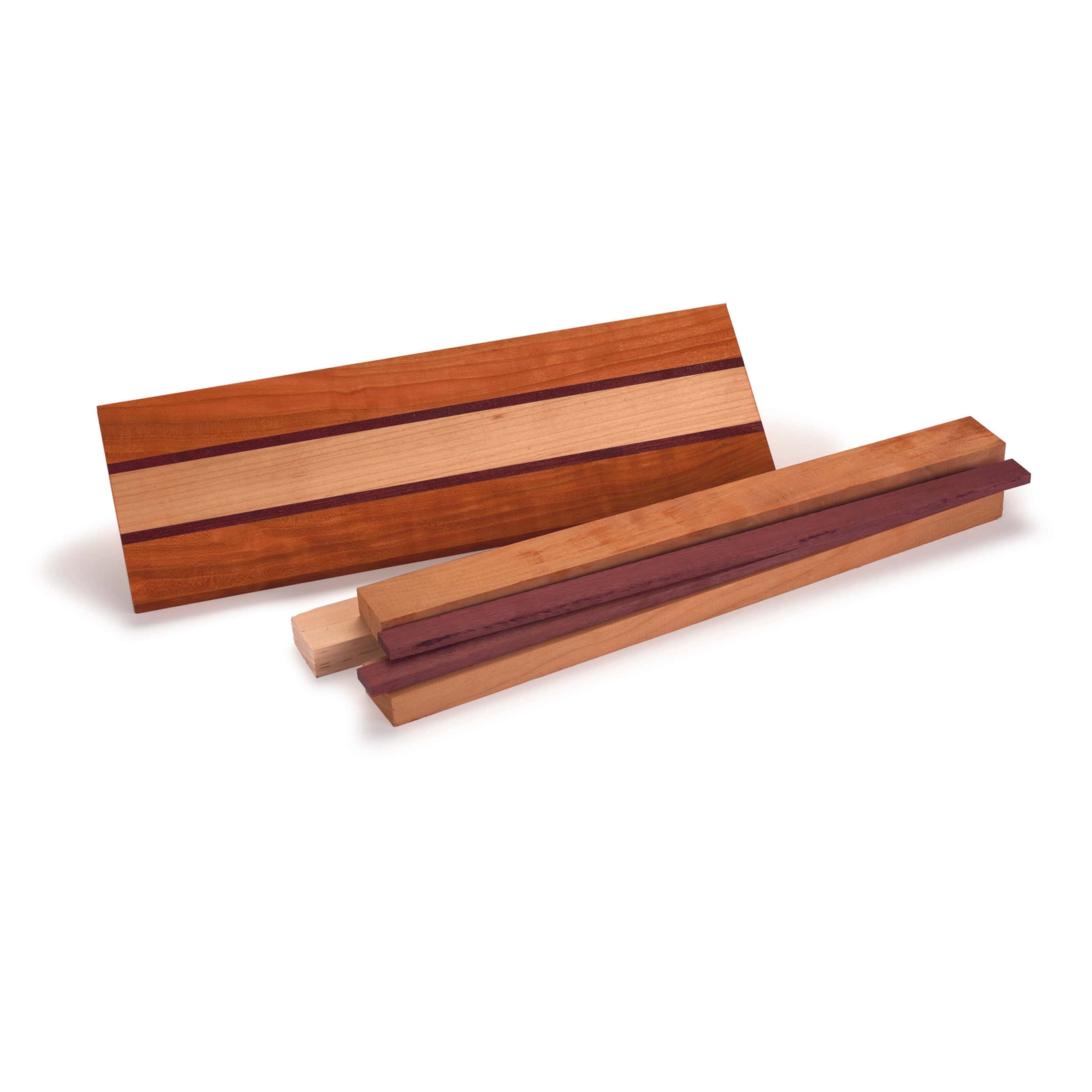 Cutting Board Kit – 3/4″ x 5″ x 16″ – Cherry, Maple and Purpleheart