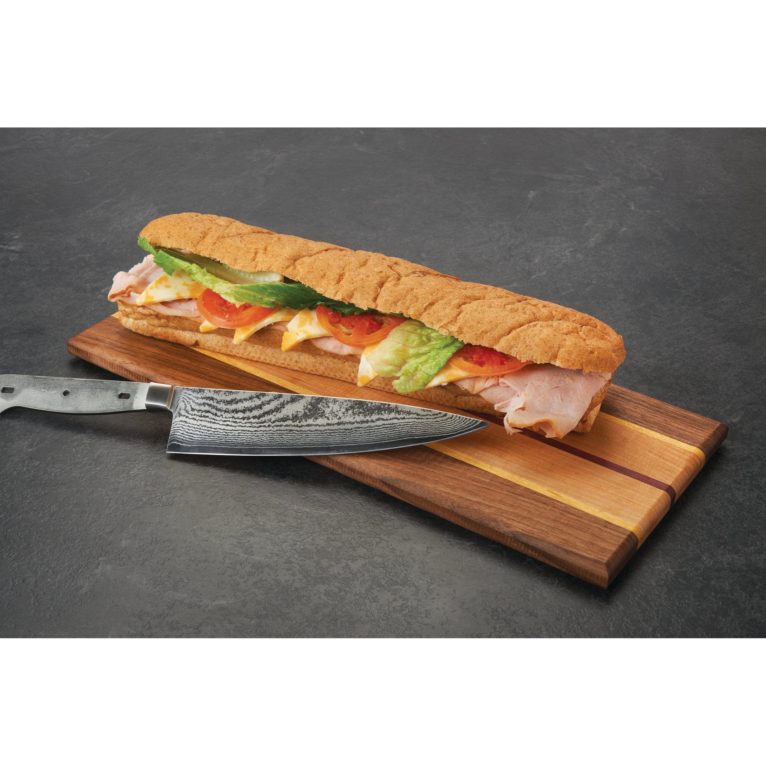 Cutting Board Kit - 3/4" x 7" x 16" - Walnut, Cherry, Yellowheart & Purpleheart - Image 2
