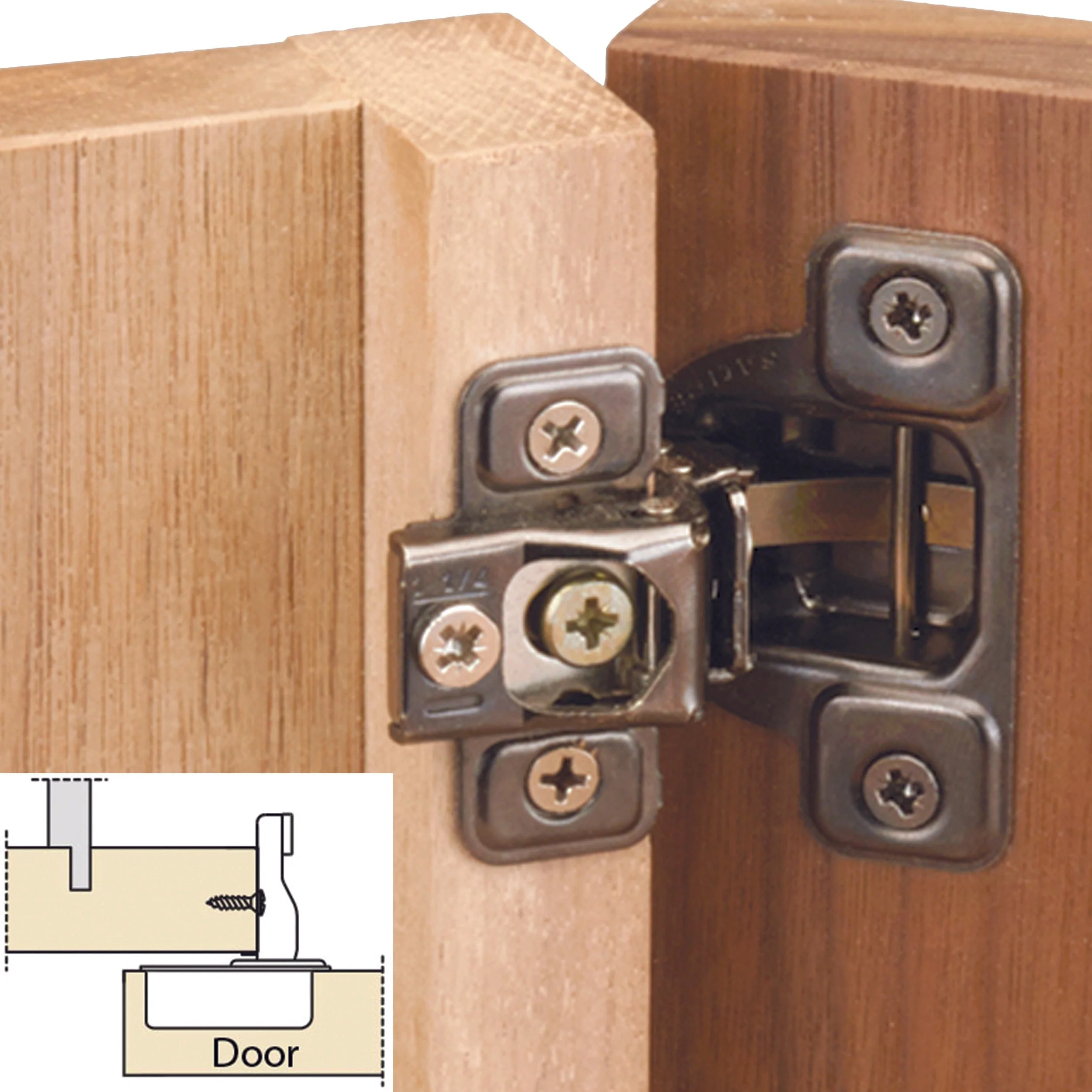 106° Excen-Three Self Close Face Frame Hinge – Pair